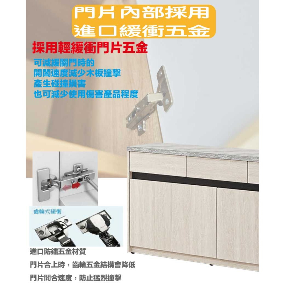 【綠家居】達斯5尺四門三抽低餐櫃-細節圖6