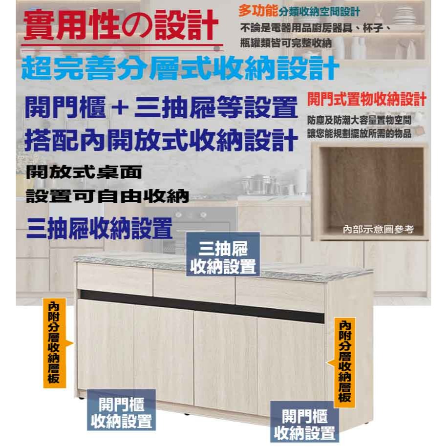【綠家居】達斯5尺四門三抽低餐櫃-細節圖8