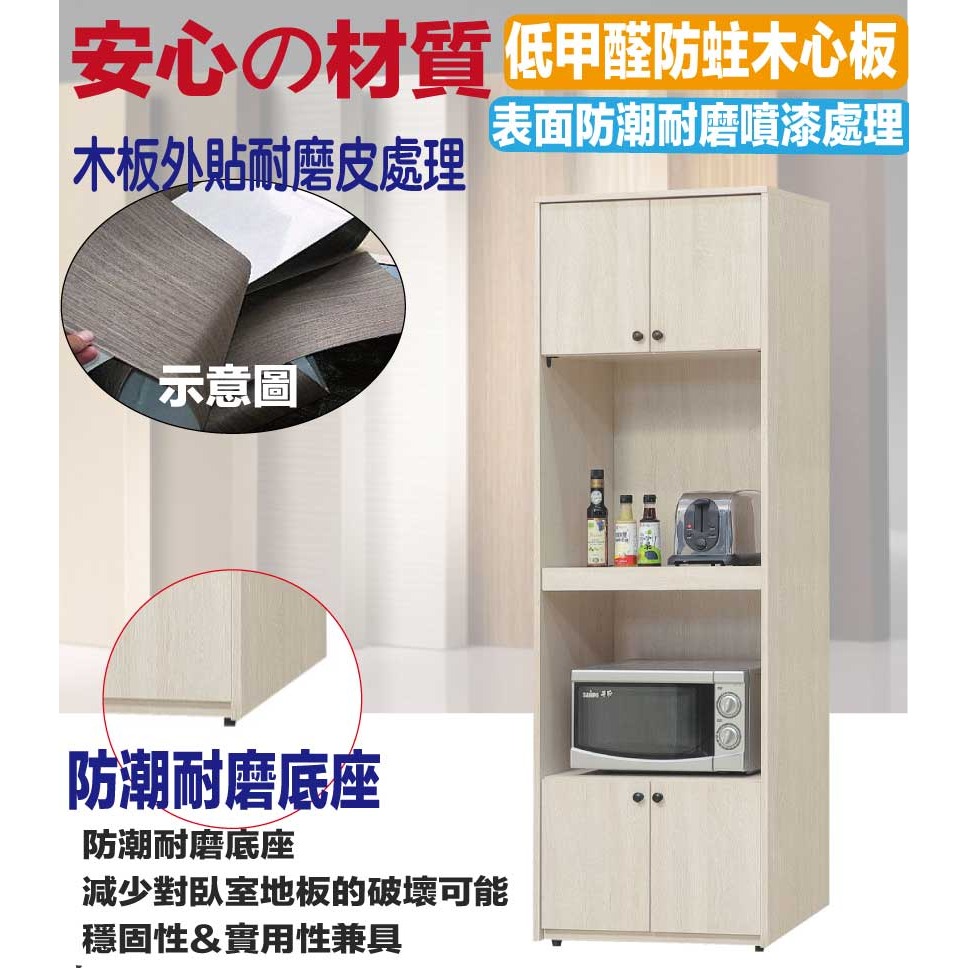 【綠家居】卡魯斯2尺四門單拉盤收納櫃/電器櫃-細節圖5