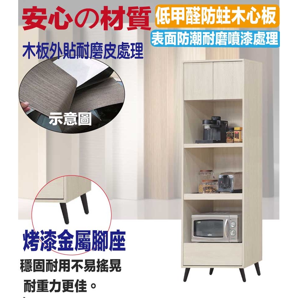 【綠家居】卡魯斯2尺雙門單抽雙拉盤收納櫃/電器櫃-細節圖5