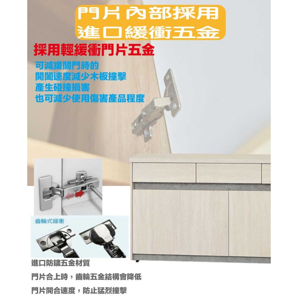 【綠家居】卡魯斯5.3尺四門三抽低餐櫃-細節圖6