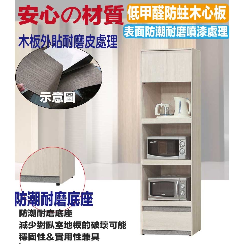 【綠家居】卡魯斯2尺二門單抽三拉盤收納櫃/電器櫃-細節圖5