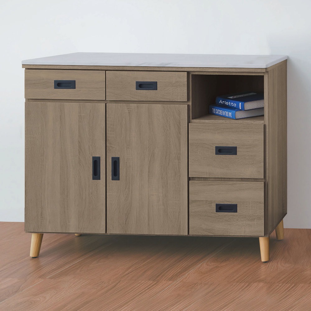 【綠家居】星空4尺二門四抽低餐櫃(二色可選)-規格圖11