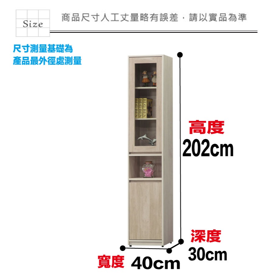 【綠家居】恩斯1.3尺二門中空收納櫃/書櫃-細節圖8