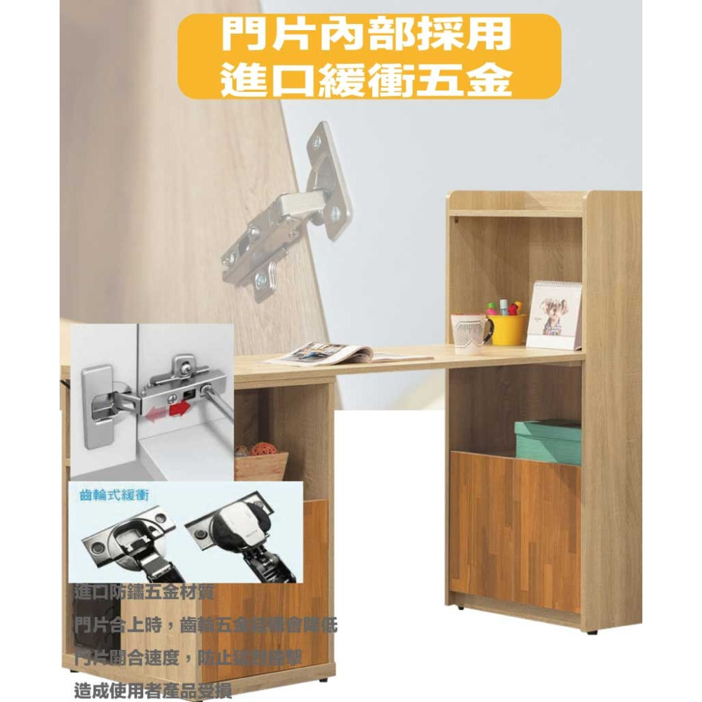 【綠家居】切特5尺二門書桌櫃組合(二色可選)-細節圖6