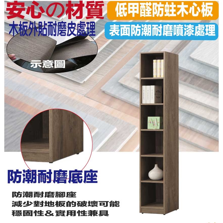 【綠家居】切特1尺開放式六格書櫃(二色可選)-細節圖5