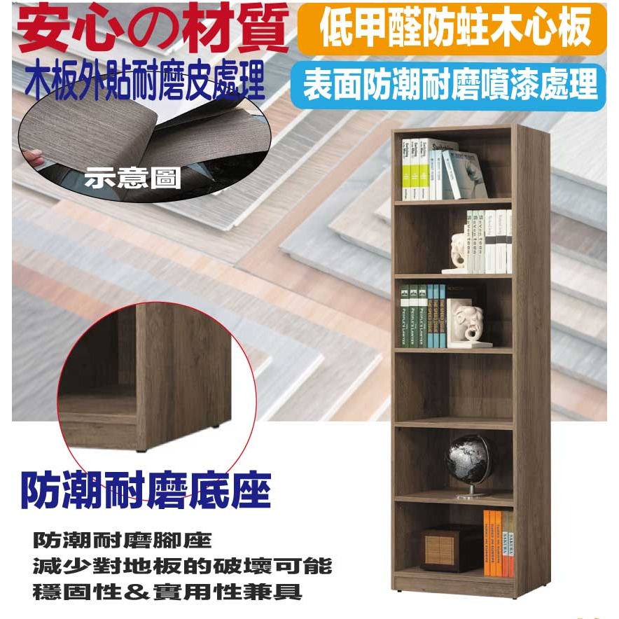 【綠家居】切特2尺開放式六格書櫃(二色可選)-細節圖5