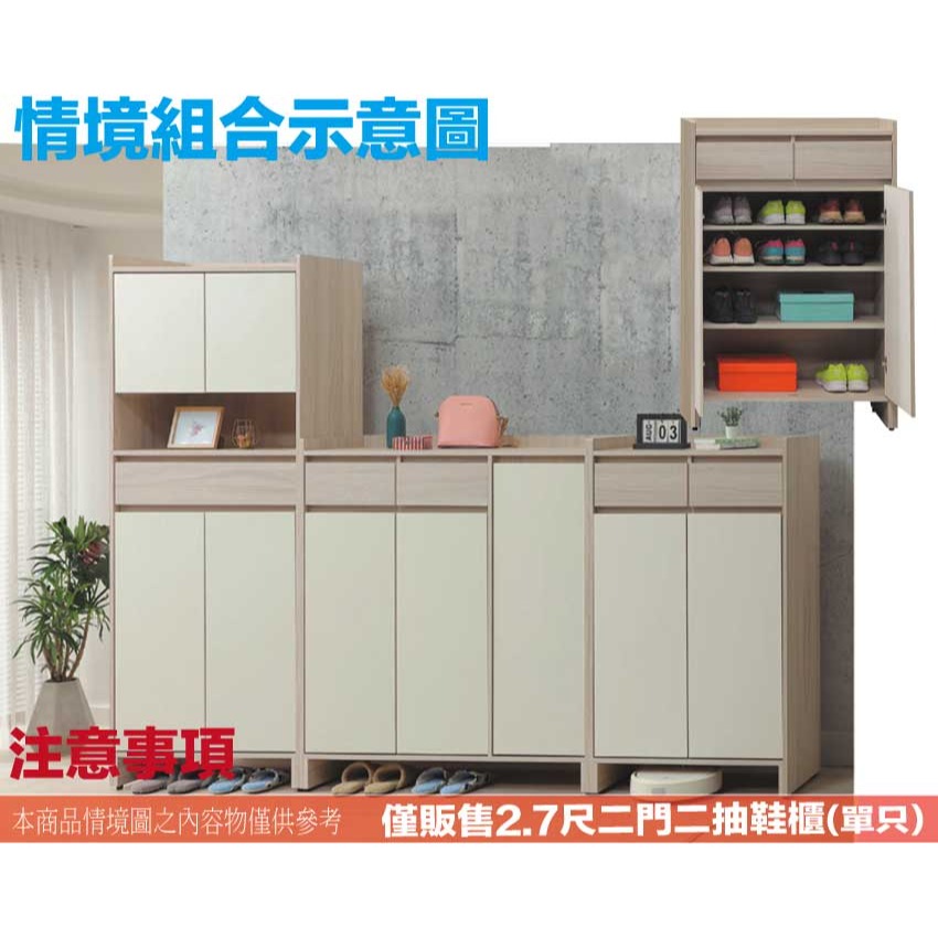 【綠家居】美斯2.7尺二抽二門鞋櫃-細節圖10