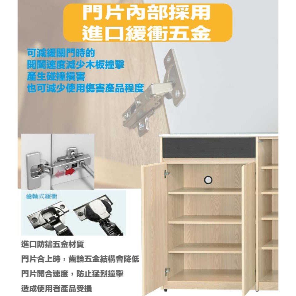 【綠家居】伊斯3.5尺三門單抽低鞋櫃-細節圖6