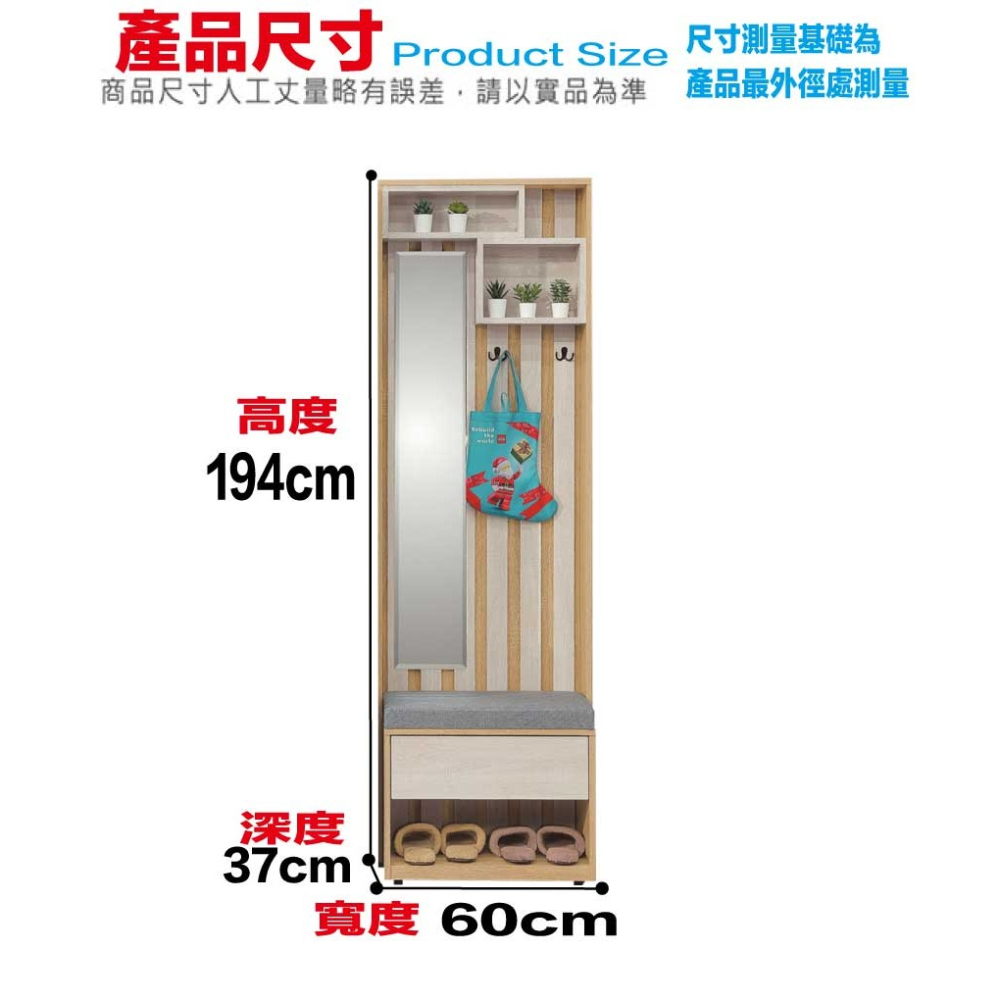 【綠家居】達斯2尺鏡面高玄關屏風座鞋櫃-細節圖8