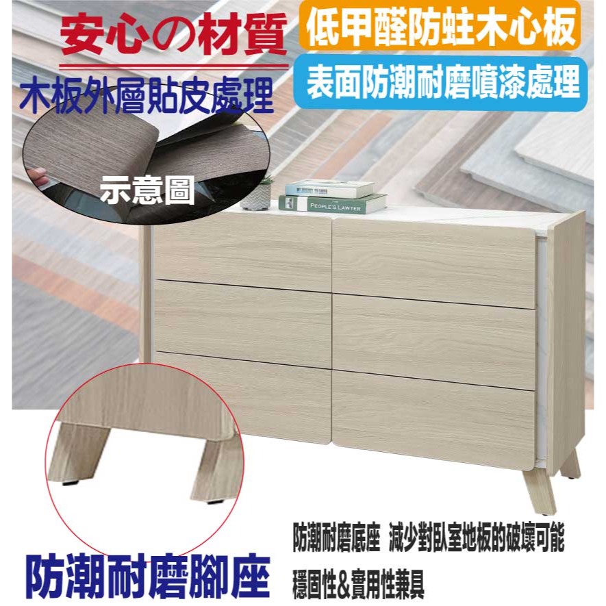 【綠家居】安卡蘭4尺六抽斗櫃/收納櫃-細節圖5