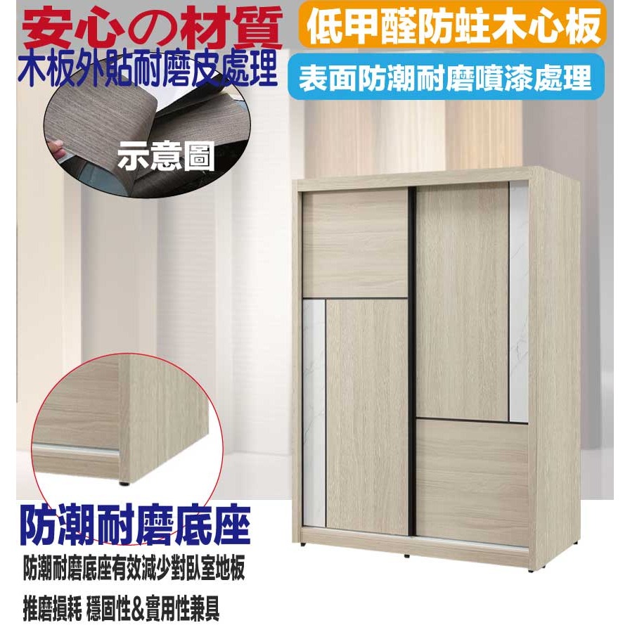 【綠家居】安卡蘭4.1尺多功能推門衣櫃-細節圖5