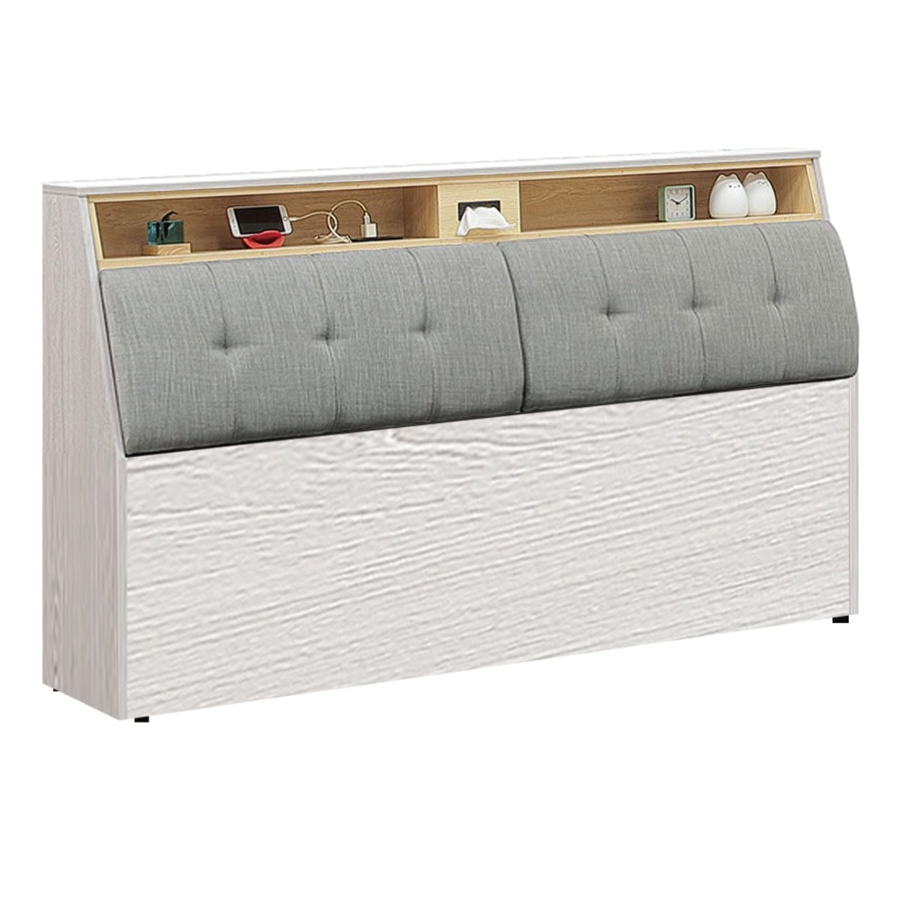 【綠家居】奧布6尺雙人加大亞麻布床頭箱(二色可選＋不含床底＋不含床墊)-規格圖11