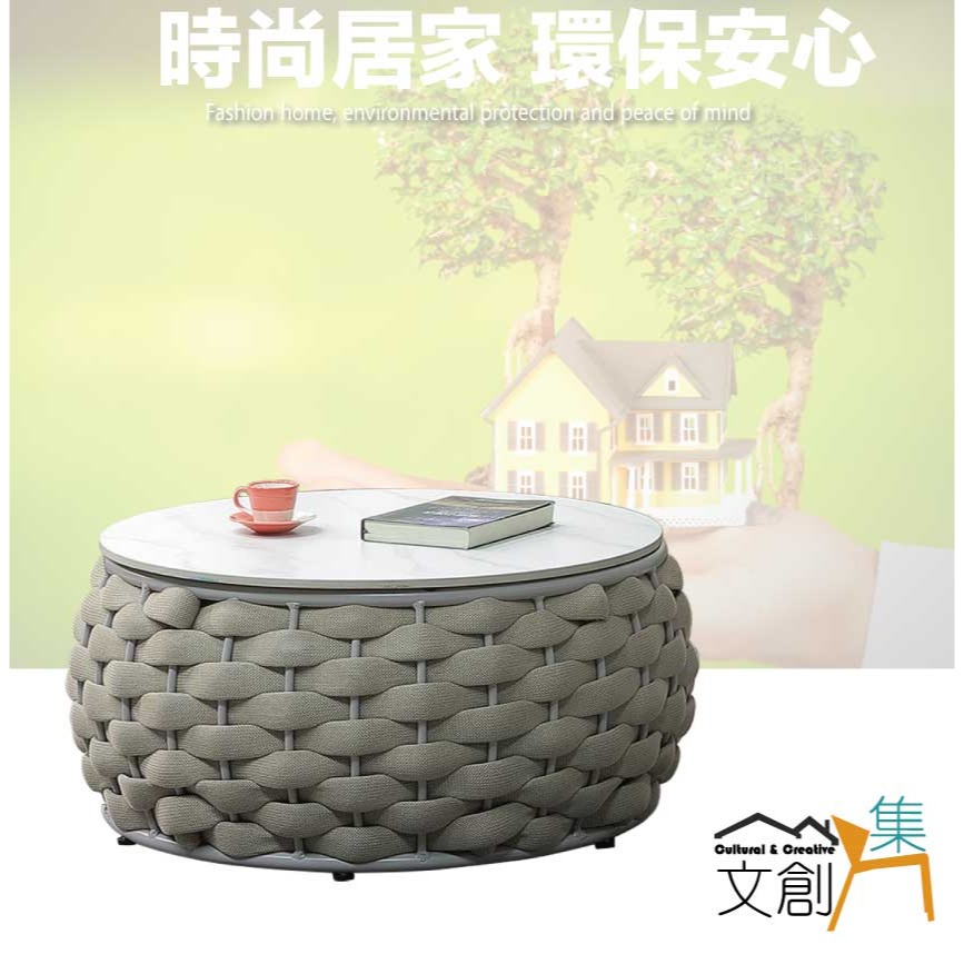 【綠家居】弗蘭2.3尺戶外防水岩板圓形大茶几-細節圖4