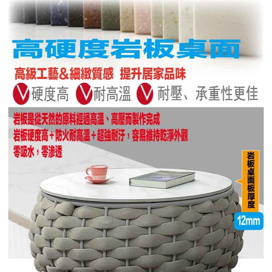 【綠家居】弗蘭2.3尺戶外防水岩板圓形大茶几-細節圖7