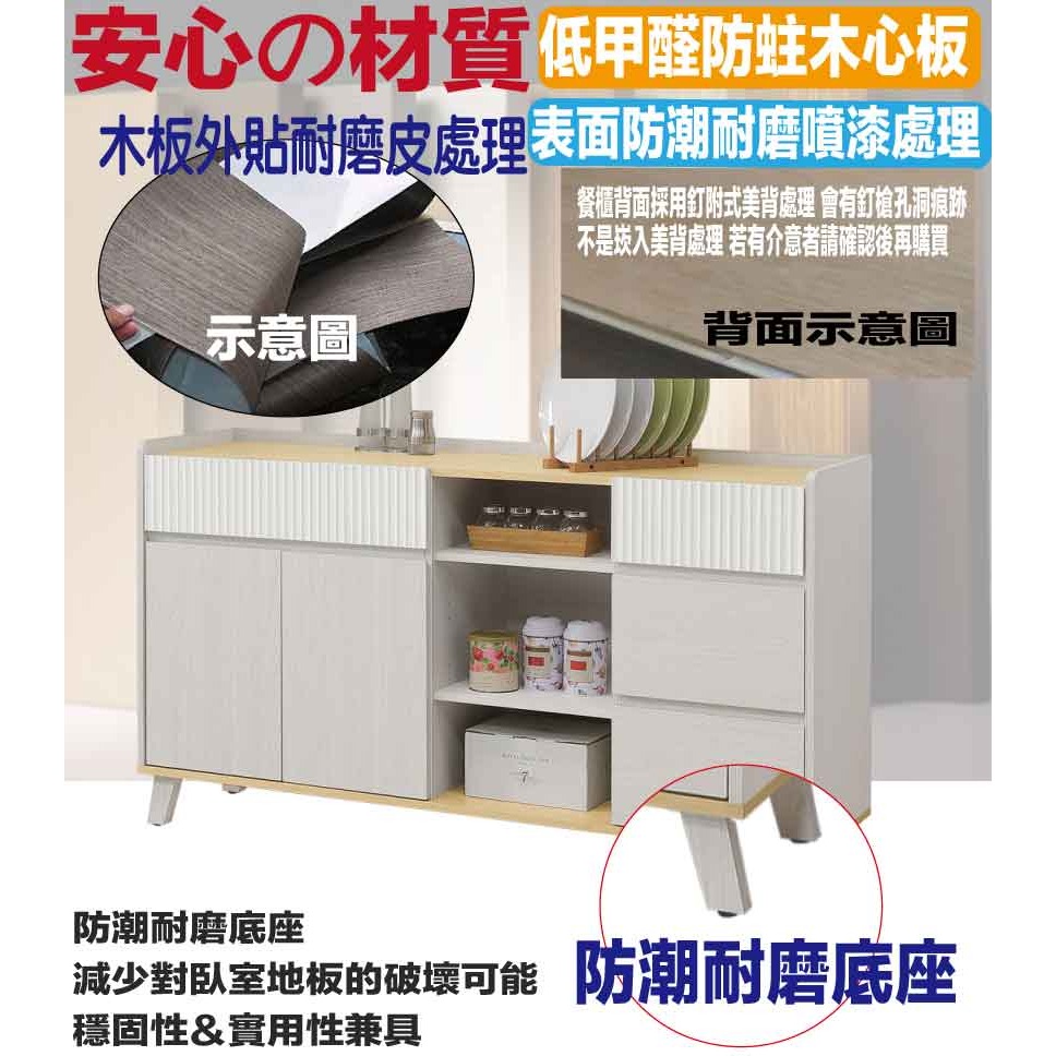 【綠家居】德爾5尺二門四抽餐櫃-細節圖5