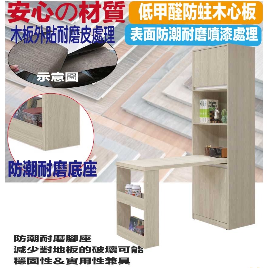 【綠家居】安卡蘭4尺可伸縮二門書桌＆書櫃組合-細節圖5