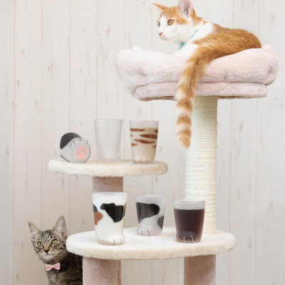 日本ADERIA 貓腳杯 貓掌造型肉球玻璃杯 Coconeco系列 貓咪玻璃杯 300ml 8款可選 1入