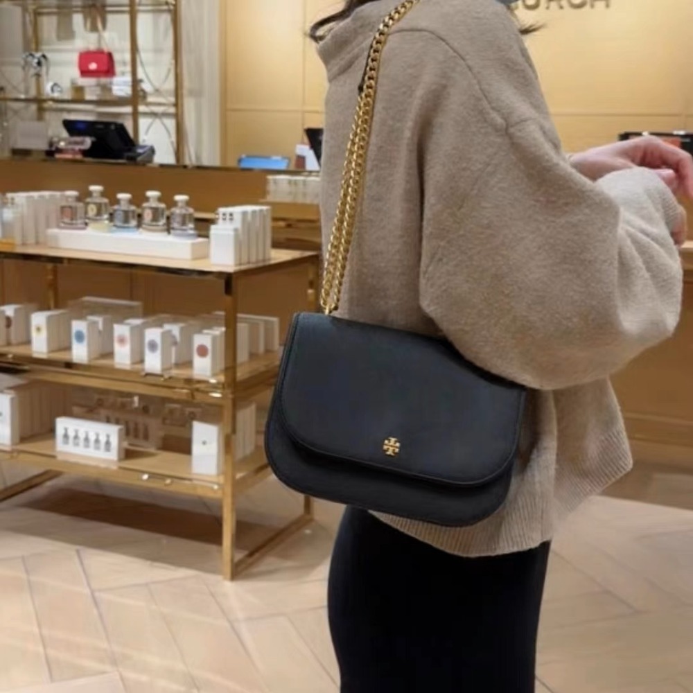 米婭精品 Tory Burch包包 tb鏈條包 馬鞍包 斜背包 手提包 相機包 單肩包 側背包 十字紋時尚百搭精郵差包-細節圖2