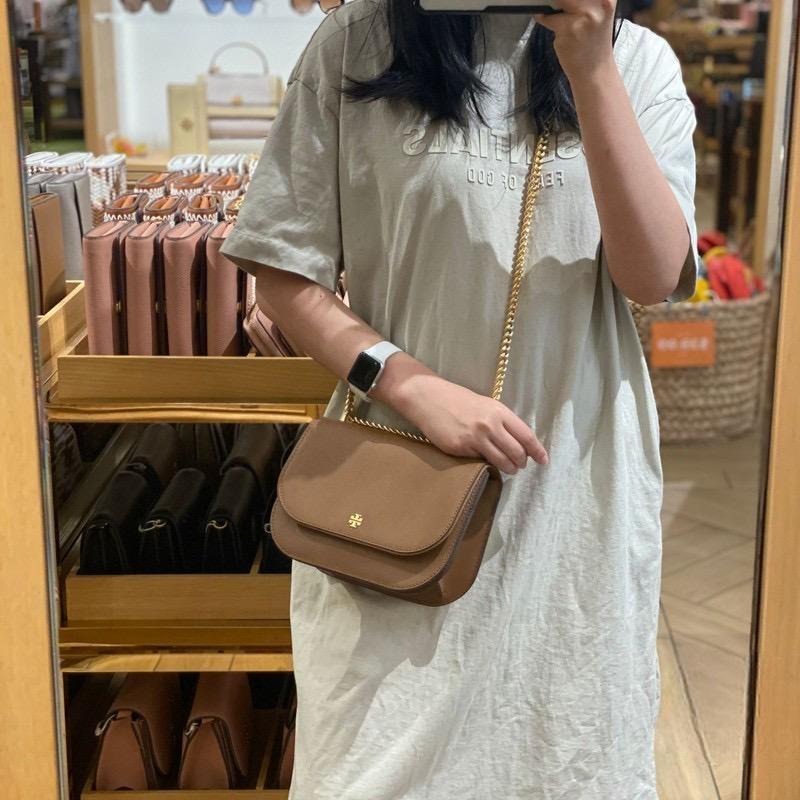 米婭精品 Tory Burch包包 tb鏈條包 馬鞍包 斜背包 手提包 相機包 單肩包 側背包 十字紋時尚百搭精郵差包-細節圖4