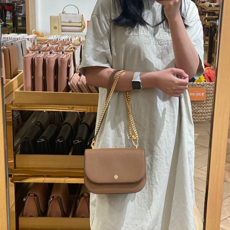 米婭精品 Tory Burch包包 tb鏈條包 馬鞍包 斜背包 手提包 相機包 單肩包 側背包 十字紋時尚百搭精郵差包-細節圖5