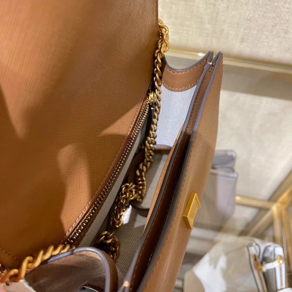 米婭精品 Tory Burch包包 tb鏈條包 馬鞍包 斜背包 手提包 相機包 單肩包 側背包 十字紋時尚百搭精郵差包-細節圖8