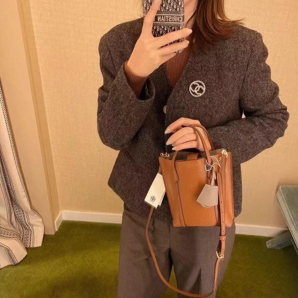 米婭美國代購Tory Burch包包 鏈條包 手提包 斜挎包 女包 單肩包 斜背包 側背包 水桶包 手提包 迷你水桶包-細節圖3