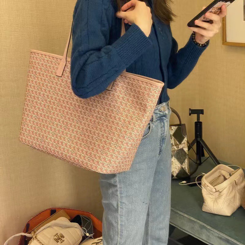 【奧莉美國小買手*附赠小票】tb包包 水桶包 托特包 手提包 單肩包 斜跨包 側背包 子母包 購物袋 真皮印花大容量女包-細節圖2