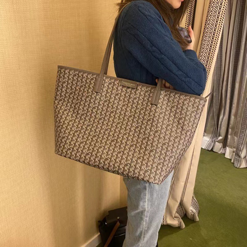 【奧莉美國小買手*附赠小票】tb包包 水桶包 托特包 手提包 單肩包 斜跨包 側背包 子母包 購物袋 真皮印花大容量女包-細節圖3