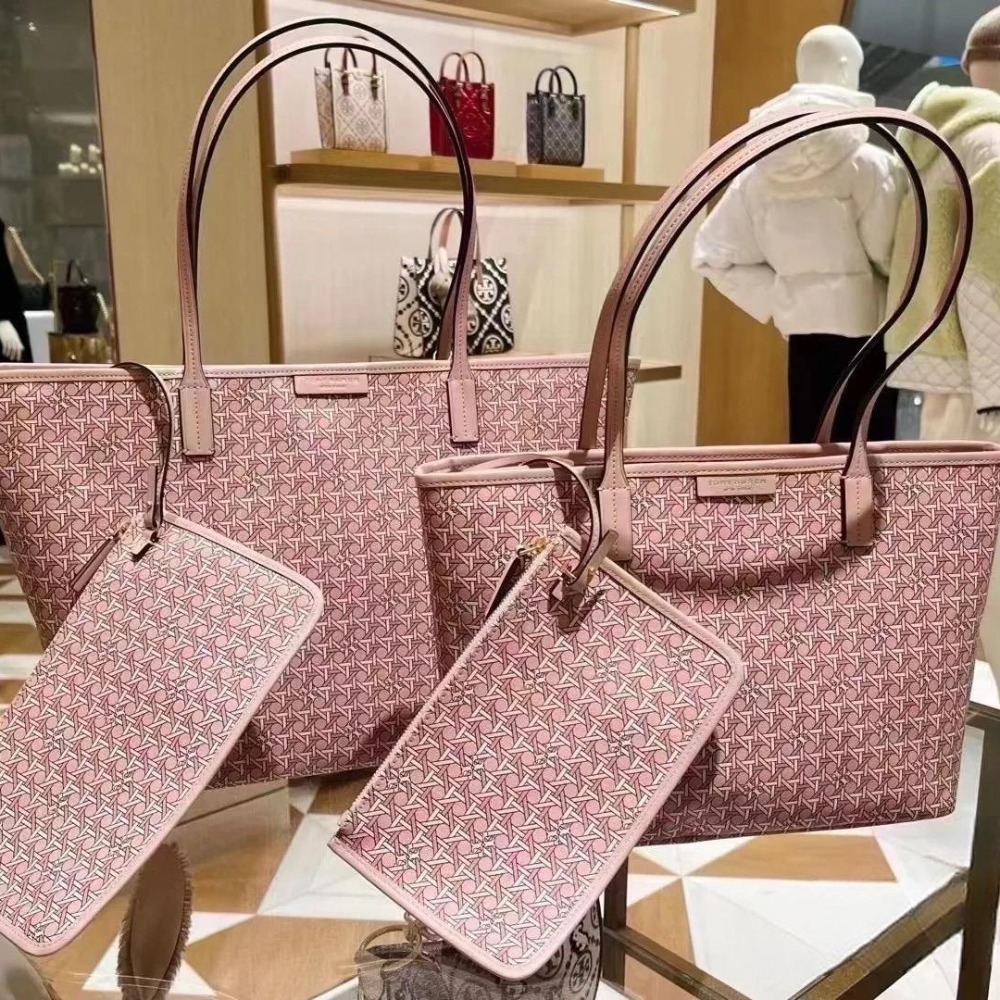 【奧莉美國小買手*附赠小票】tb包包 水桶包 托特包 手提包 單肩包 斜跨包 側背包 子母包 購物袋 真皮印花大容量女包-細節圖9