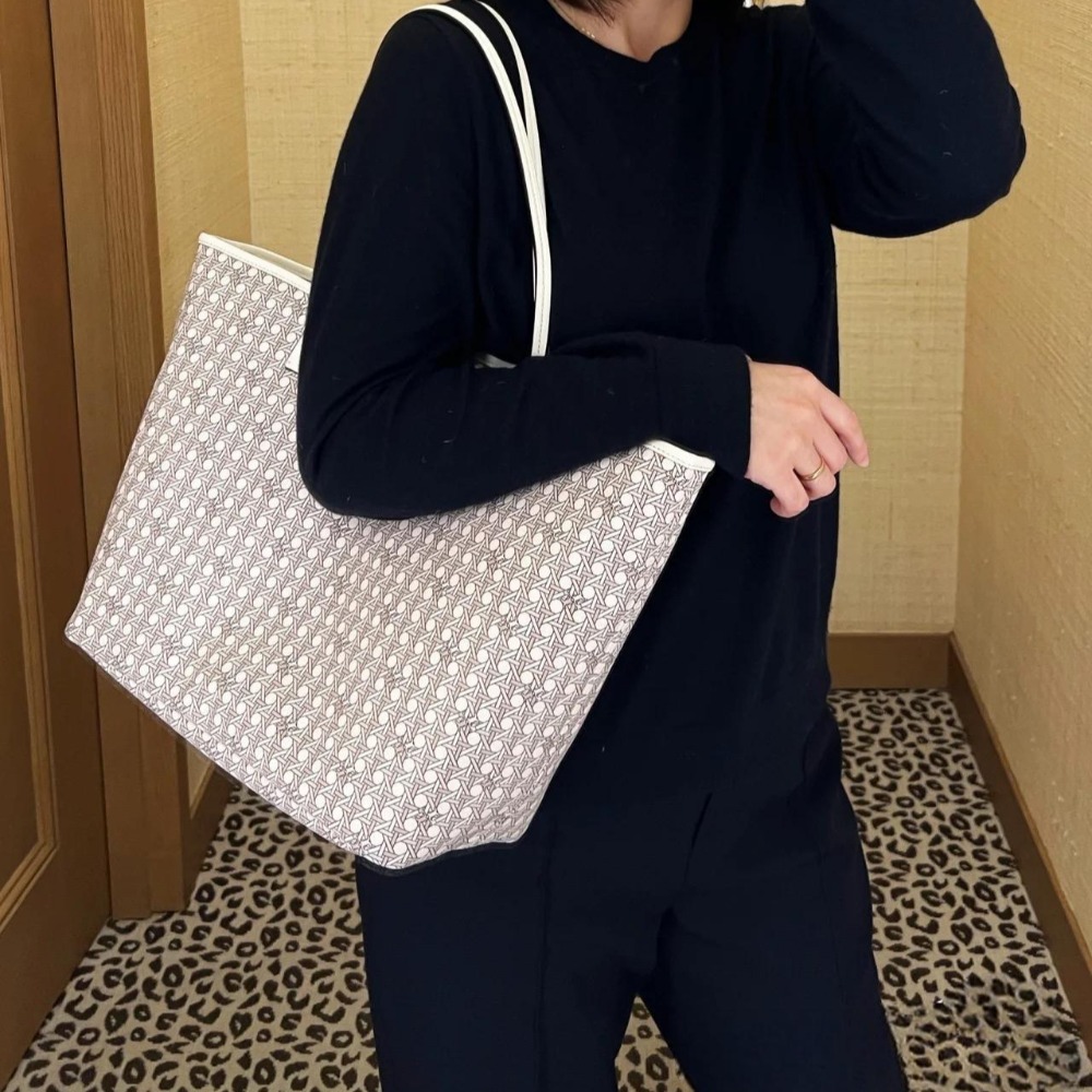 【奧莉美國小買手*附赠小票】tb包包 水桶包 托特包 手提包 單肩包 斜跨包 側背包 子母包 購物袋 真皮印花大容量女包-細節圖10