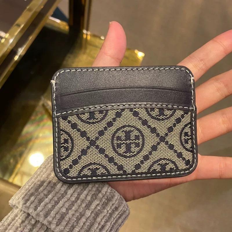 米婭美國代購 Tory Burch皮夹 卡夾 中夾 短夾 長夾 卡包 鈔票夾 帆布印花logo信用卡夾 多功能卡片夾-細節圖3