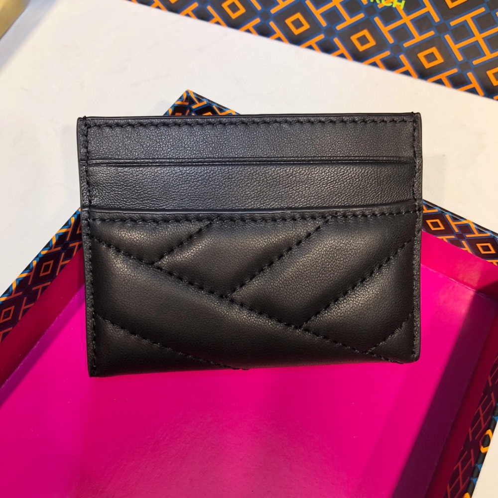 米婭美國代購 Tory Burch皮夹 卡夾 中夾 短夾 長夾 卡包 鈔票夾 印花logo信用卡夾 小羊皮多功能卡片夾-細節圖3