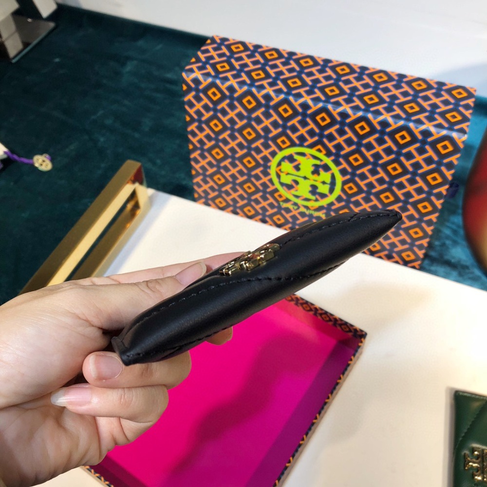 米婭美國代購 Tory Burch皮夹 卡夾 中夾 短夾 長夾 卡包 鈔票夾 印花logo信用卡夾 小羊皮多功能卡片夾-細節圖4