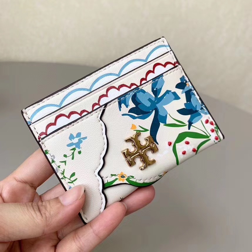 米婭美國代購 Tory Burch皮夹 卡夾 中夾 短夾 長夾 卡包 鈔票夾 印花logo信用卡夾 小羊皮多功能卡片夾-細節圖7