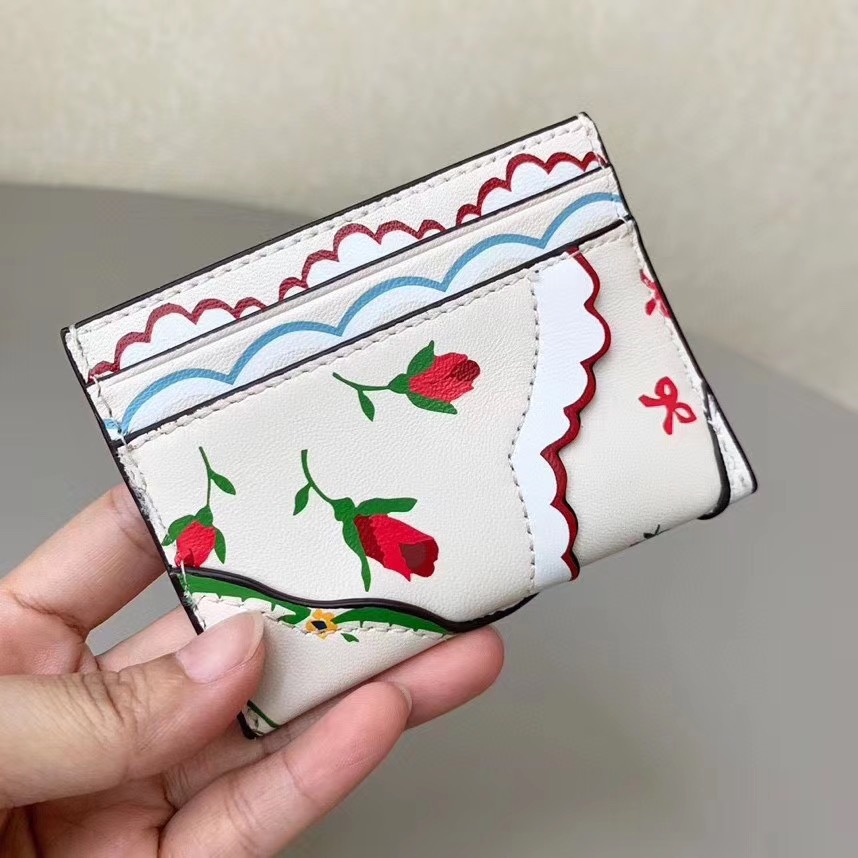 米婭美國代購 Tory Burch皮夹 卡夾 中夾 短夾 長夾 卡包 鈔票夾 印花logo信用卡夾 小羊皮多功能卡片夾-細節圖8