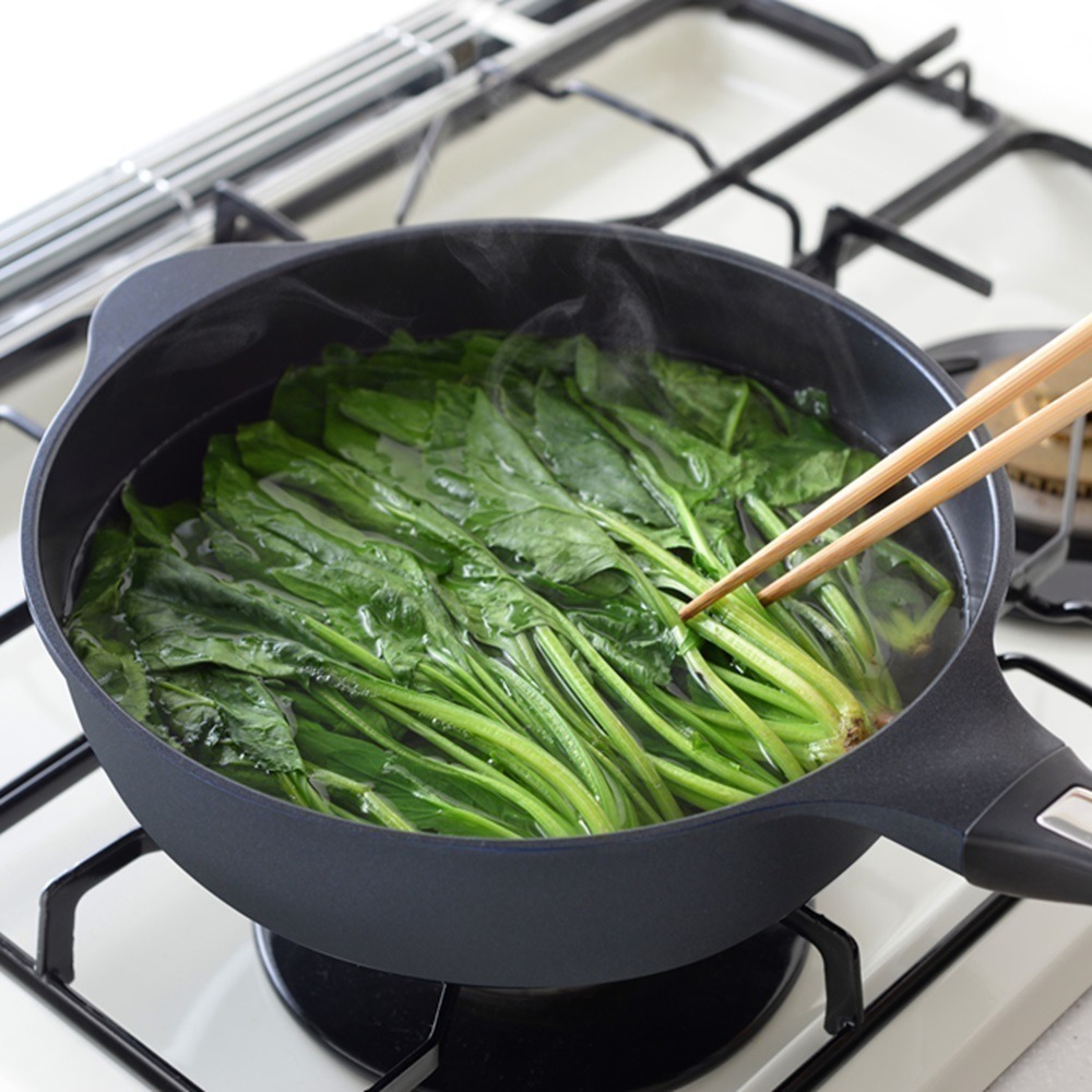 送鍋蓋-日本Arnest Bellfina鑽石深型不沾炒鍋-28cm曜石黑(瓦斯爐適用款)-細節圖9