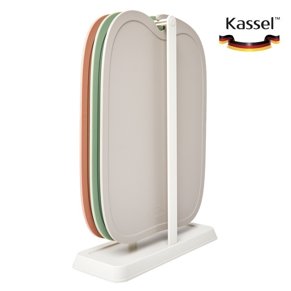 韓國Kassel Apple 無痕砧板3色組(含砧板立架/韓國製)-細節圖2