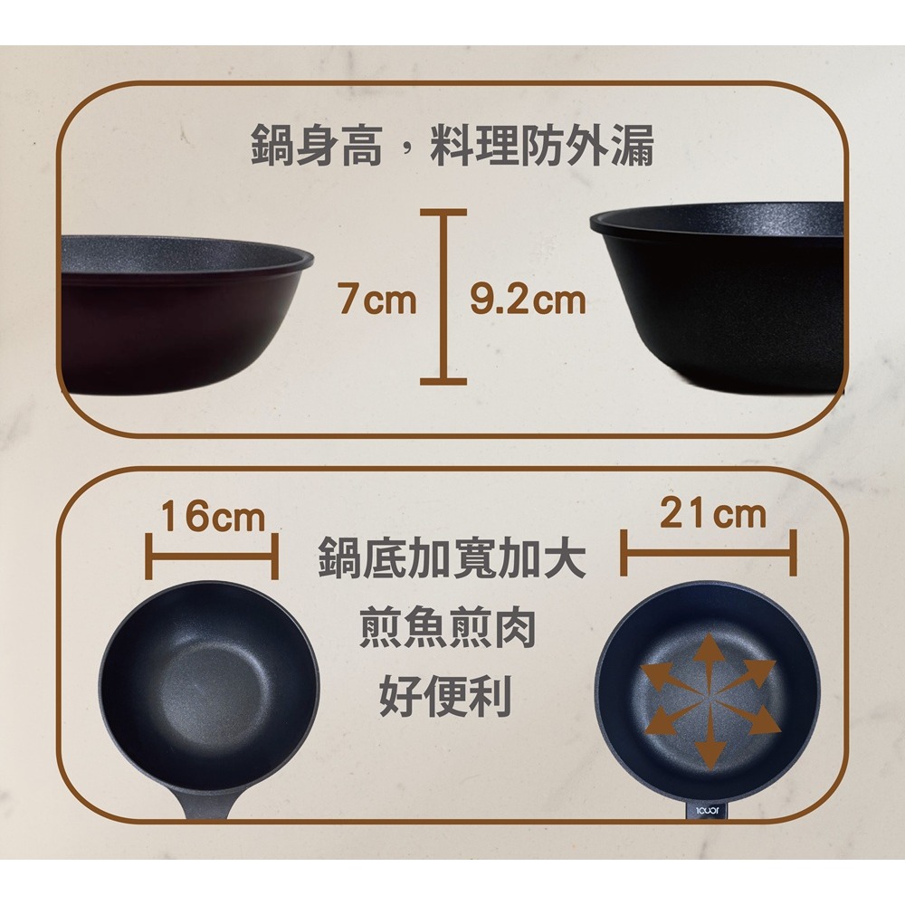 韓國ICUCI 超耐磨superstack不沾寬底深炒鍋28cm-(曜石黑/厚食鍋/瓦斯款)-細節圖8