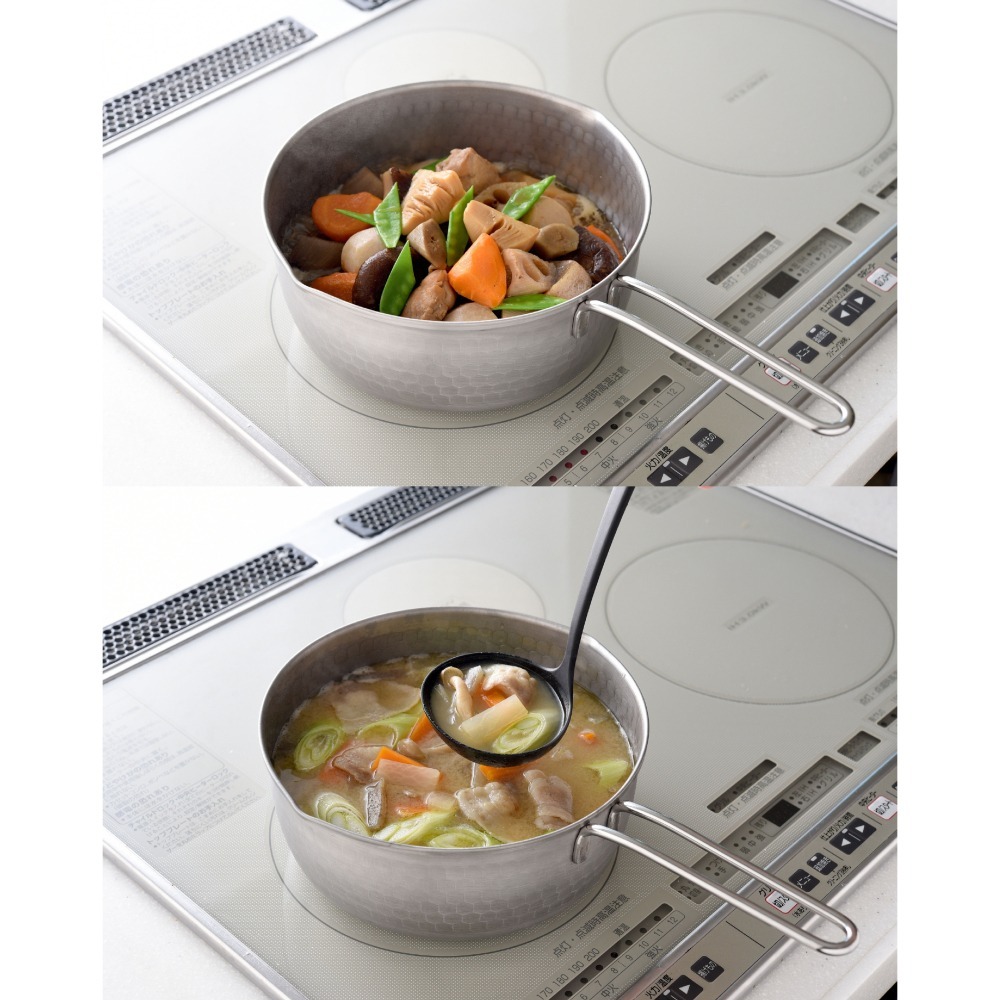 日本Arnest 日本製不銹鋼雙口雪平鍋-20cm(2.4 L / 電磁爐可用 / IH爐 /不挑爐具 /單手鍋)-細節圖5