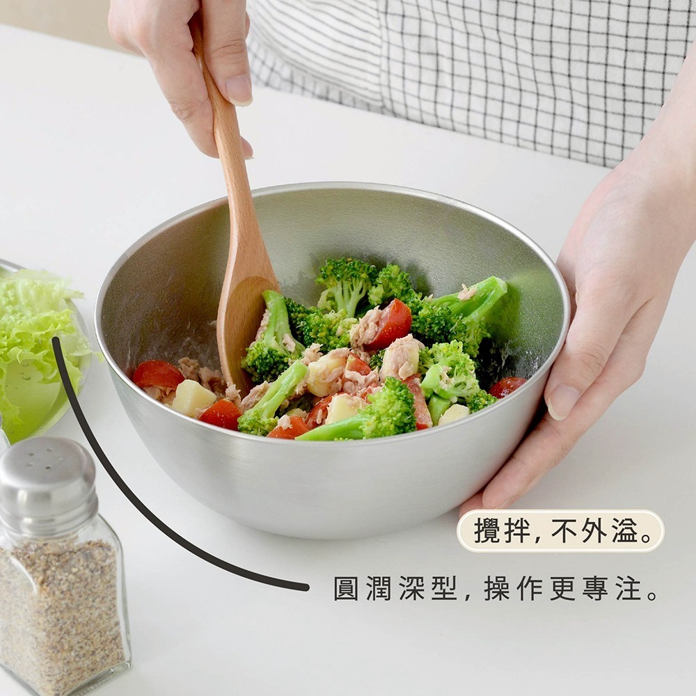 日本Arnest 逸品物創 不鏽鋼瀝水濾網+不鏽鋼調理碗-18cm-細節圖7