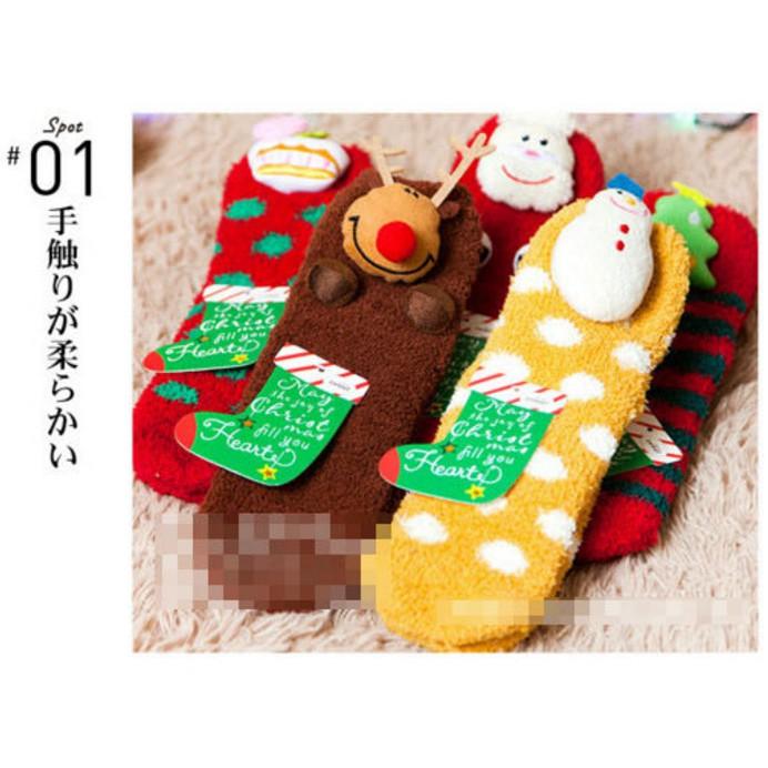 聖誕襪 聖誕禮物 毛襪 卡通 防滑 保暖襪 毛巾襪 聖誕節 嚴選熱銷 厚襪子 珊瑚絨 加厚 大人 聖誕樹-細節圖2