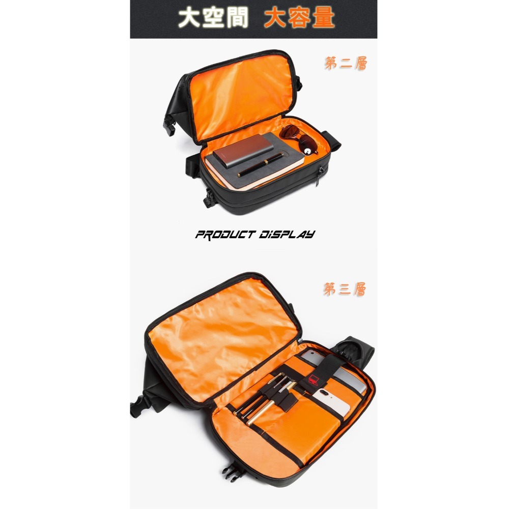 潮酷系列-城市風多層大胸包-細節圖5