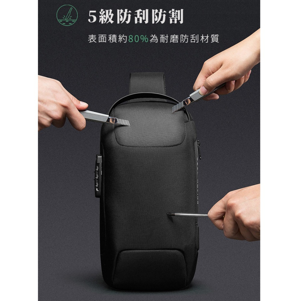 機能防盜胸包 防潑水胸包 防水側背包 郵差包-細節圖2