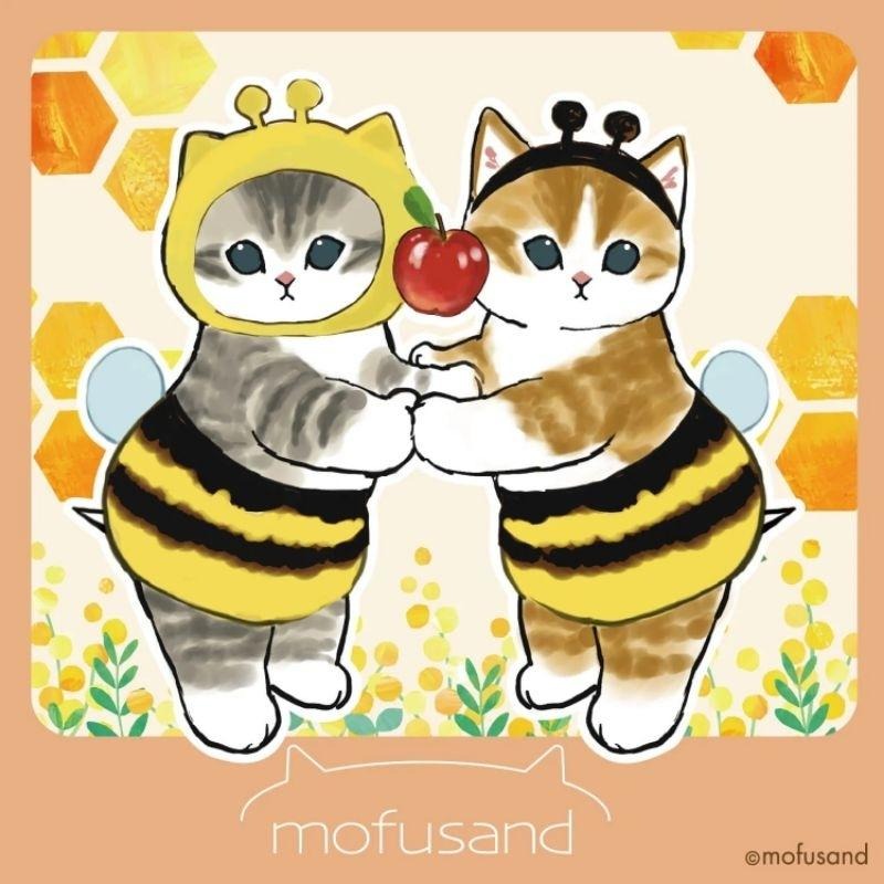 文具🐰兔子心 日本 mofusand 貓福珊迪 鑰匙圈 票卡套 食物 蜜蜂 罐頭 文鳥 柴犬 便條紙 貼紙 郵票-細節圖2