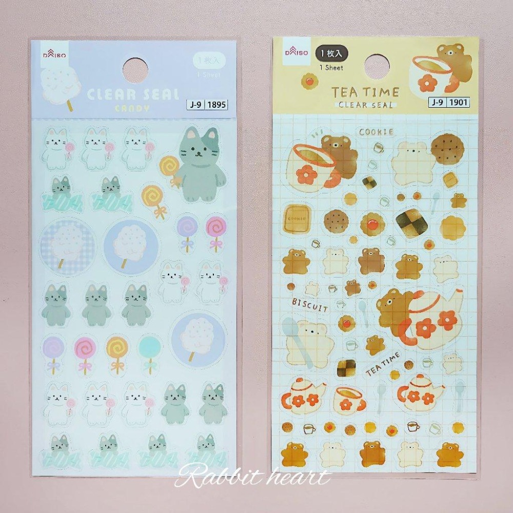 超可愛🐰兔子心 日本 大創 DAISO Sweet animal 動物 甜點 食物 冰淇淋蘇打 蛋糕 鬆餅 貼紙 PET-細節圖7