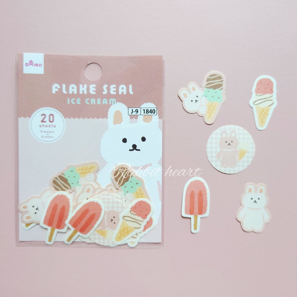 超可愛🐰兔子心 日本 大創 DAISO Sweet animal 動物 甜點 食物 冰淇淋蘇打 蛋糕 鬆餅 貼紙 PET-規格圖9