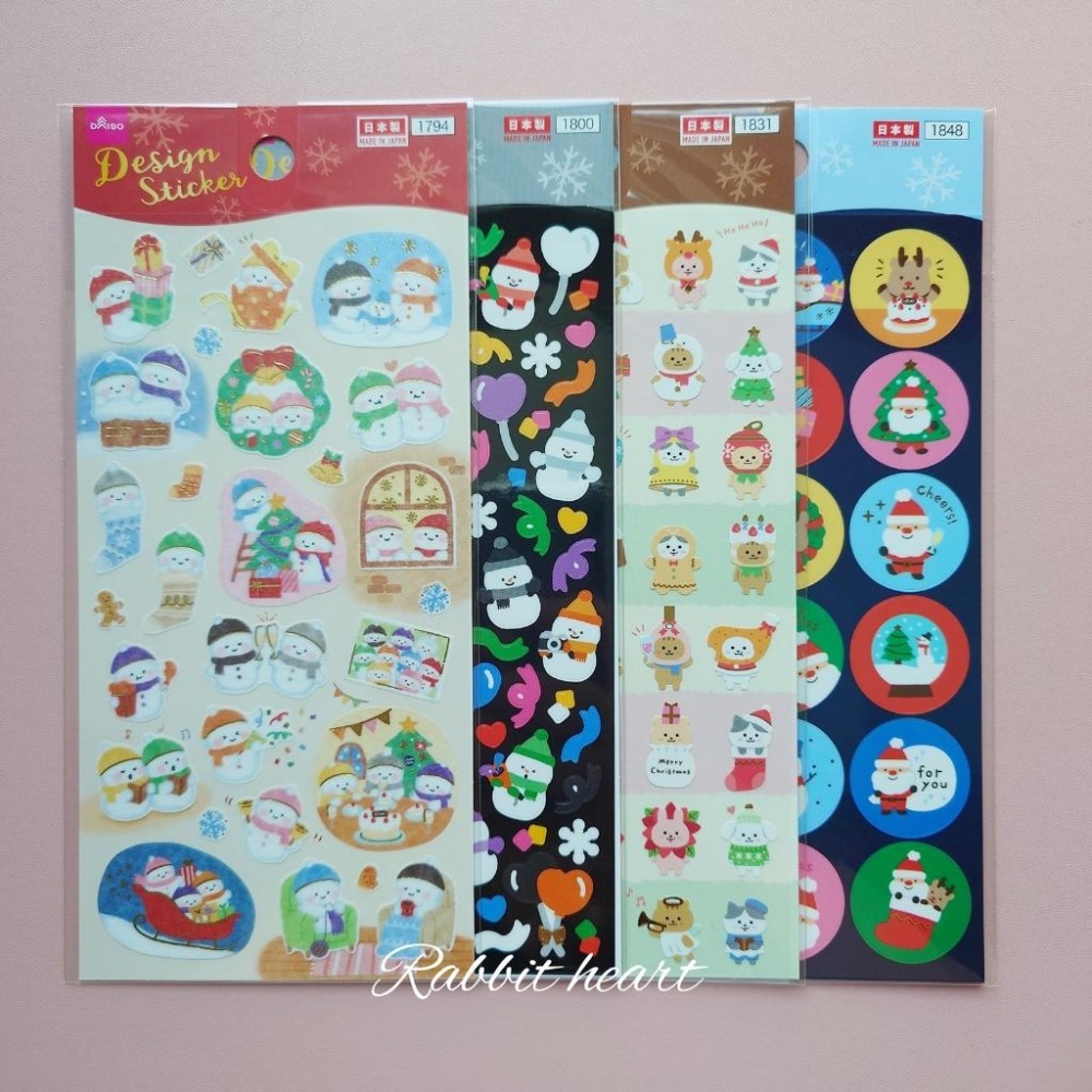 多款🐰兔子心 日本 DAISO 大創 聖誕節 XMAS 邊框 燙金 雪花 蛋糕 泰迪熊 禮物 麋鹿 小熊 icon 貼紙-細節圖3