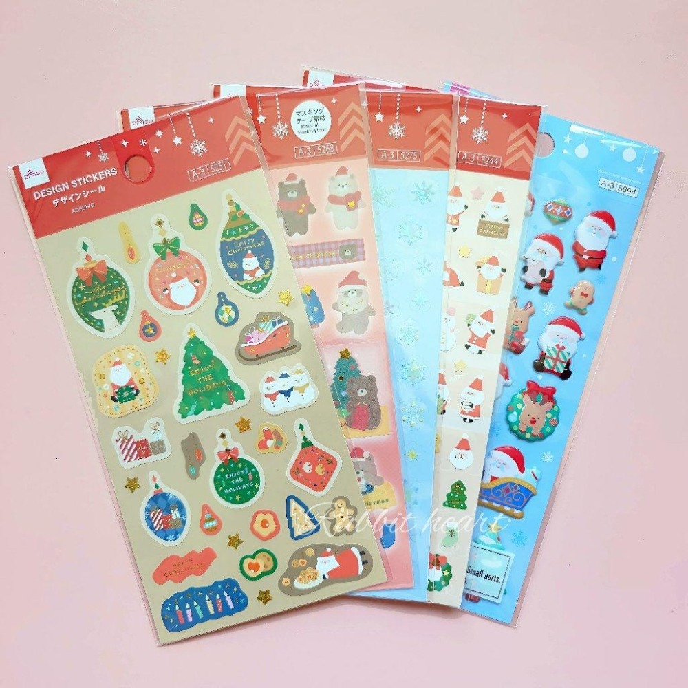 多款🐰兔子心 日本 DAISO 大創 聖誕節 XMAS 邊框 燙金 雪花 蛋糕 泰迪熊 禮物 麋鹿 小熊 icon 貼紙-細節圖5