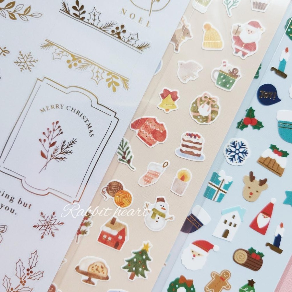 多款🐰兔子心 日本 DAISO 大創 聖誕節 XMAS 邊框 燙金 雪花 蛋糕 泰迪熊 禮物 麋鹿 小熊 icon 貼紙-細節圖7
